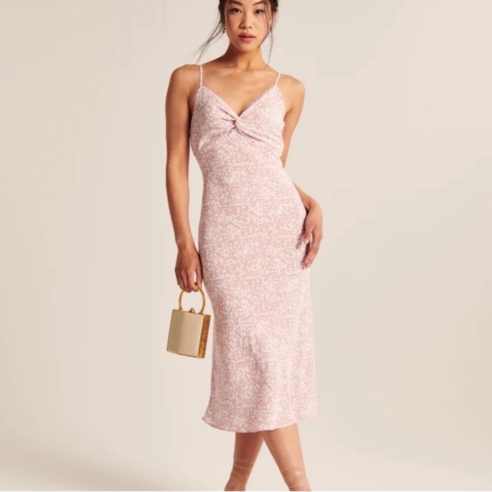 Abercrombie & Fitch pink twist front slip dress L